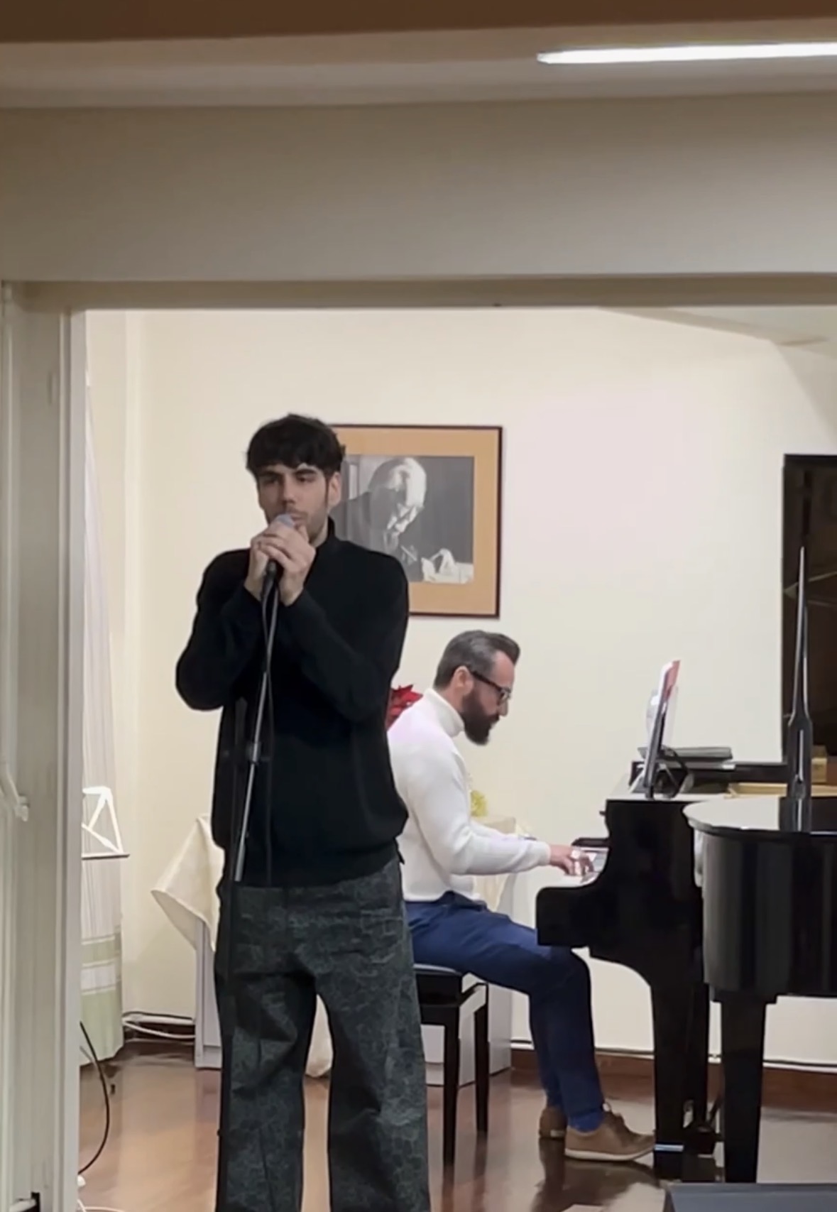 ZAFKO performing at National Conservatory of Xalandri 2024 - vocal performance with piano accompaniment